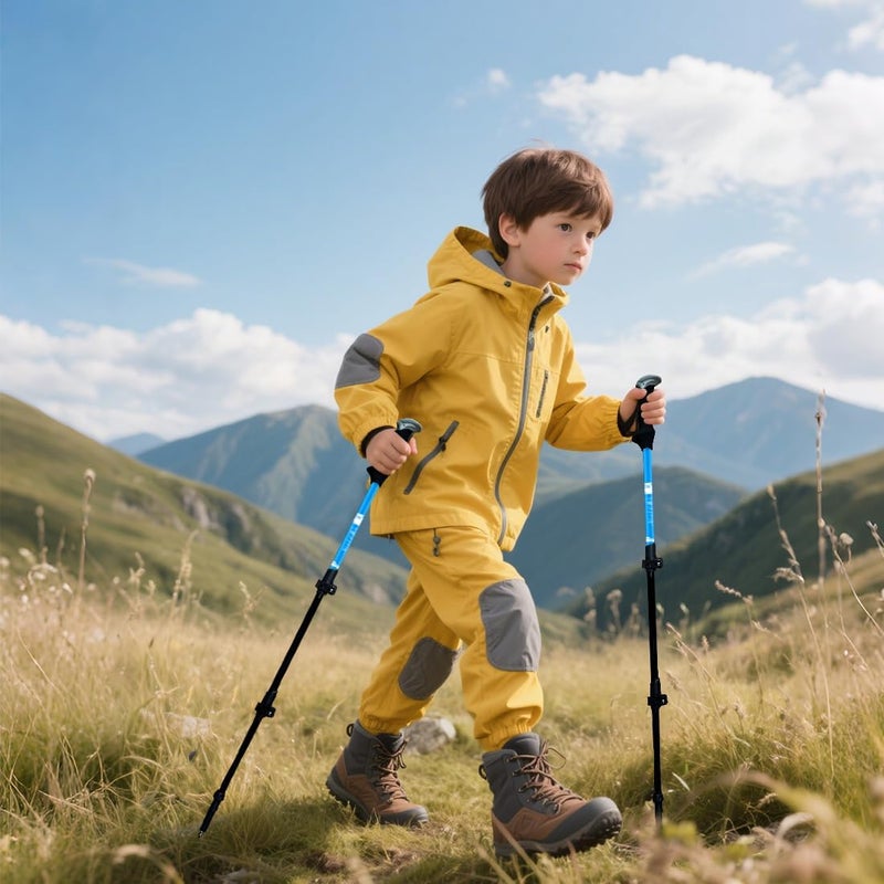 yourjoy Hiking Trekking Poles for Kids, 2 Pack Anti Shock, Adjustable, Collapsible Hiking Poles for Trekking or Walking, Lightweight Aluminum Sticks - Image 2